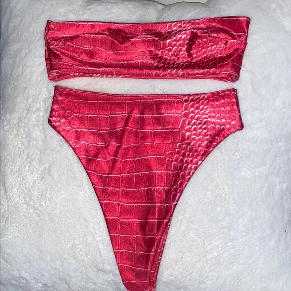 Pink Snake Skin 2 piece Swimsuit